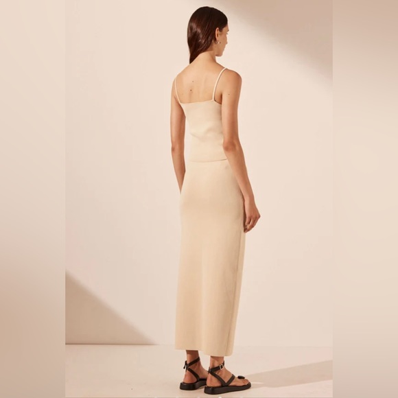 Shona Joy BASIC HIGH NECK TOP - BONE, XS - Picture 2 of 4